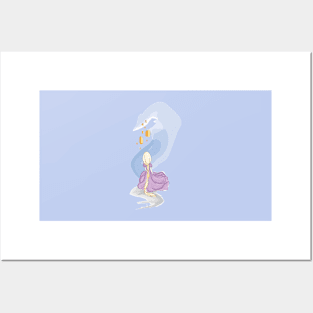 Rapunzel Watercolour Illustration Posters and Art